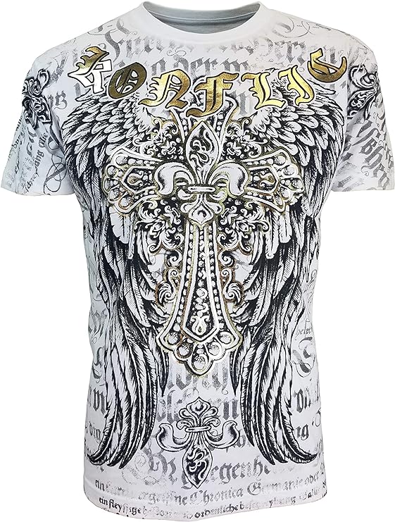 Konflic Cross Wings with Flur de lis Men's Tee