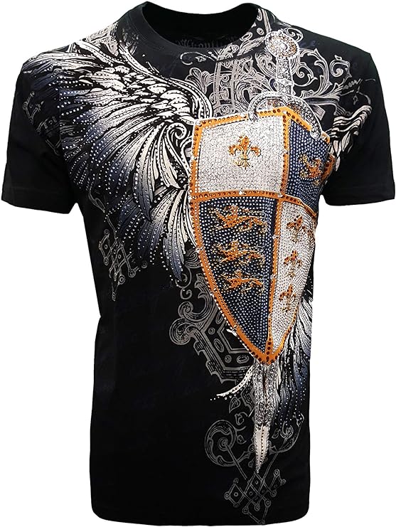 Konflic Blue Shield Knight with Rhinestone T-Shirt