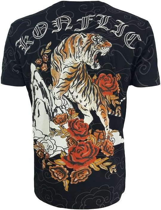 Konflic Mens MMA Style Graphic T-Shirt Tiger