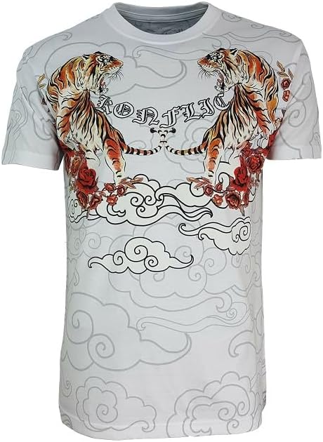 Konflic Mens MMA Style Graphic T-Shirt Tiger
