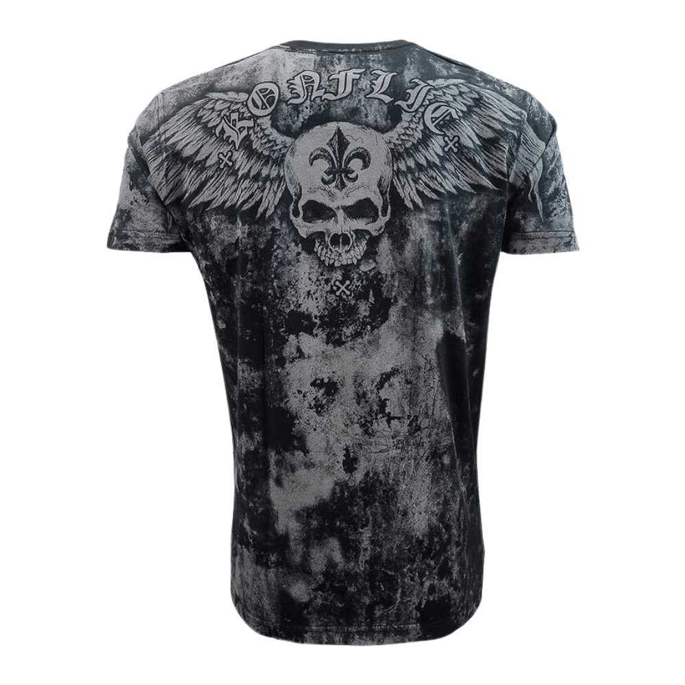 Konflic Reaper Skull Cross MMA Style Graphic T-Shirt