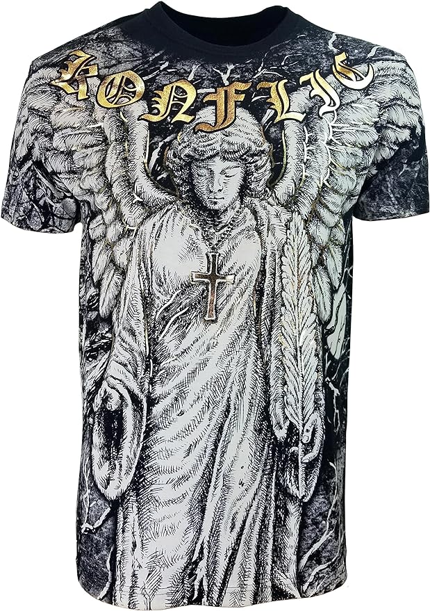 Konflic MMA Shirt Girl with wings and cross