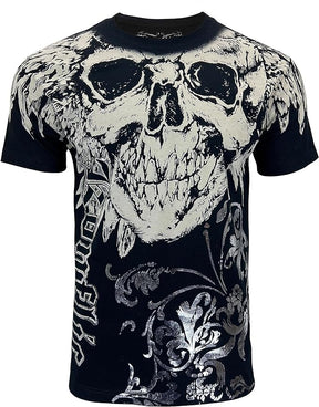 Men's Graphic MMA Style Crew Neck With Giant Skull