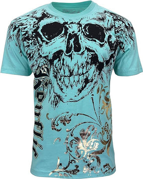 Men's Graphic MMA Style Crew Neck With Giant Skull