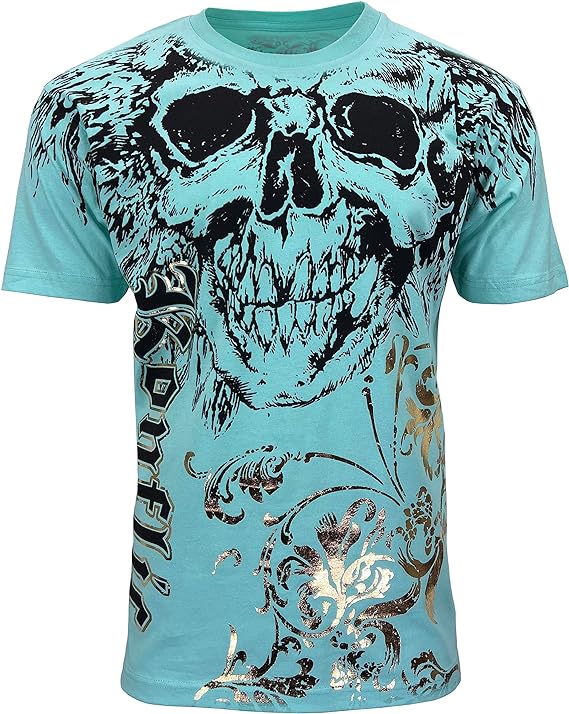 Men's Graphic MMA Style Crew Neck With Giant Skull