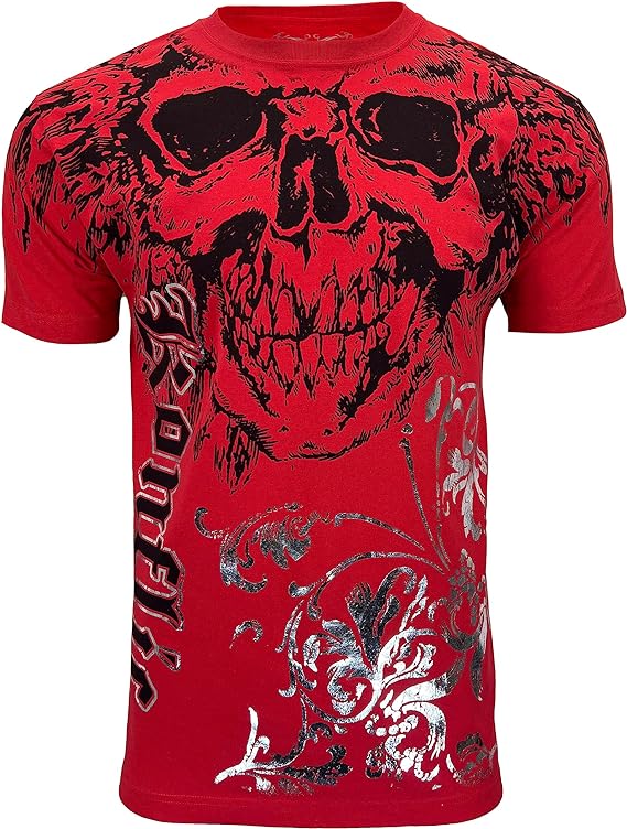 Men's Graphic MMA Style Crew Neck With Giant Skull