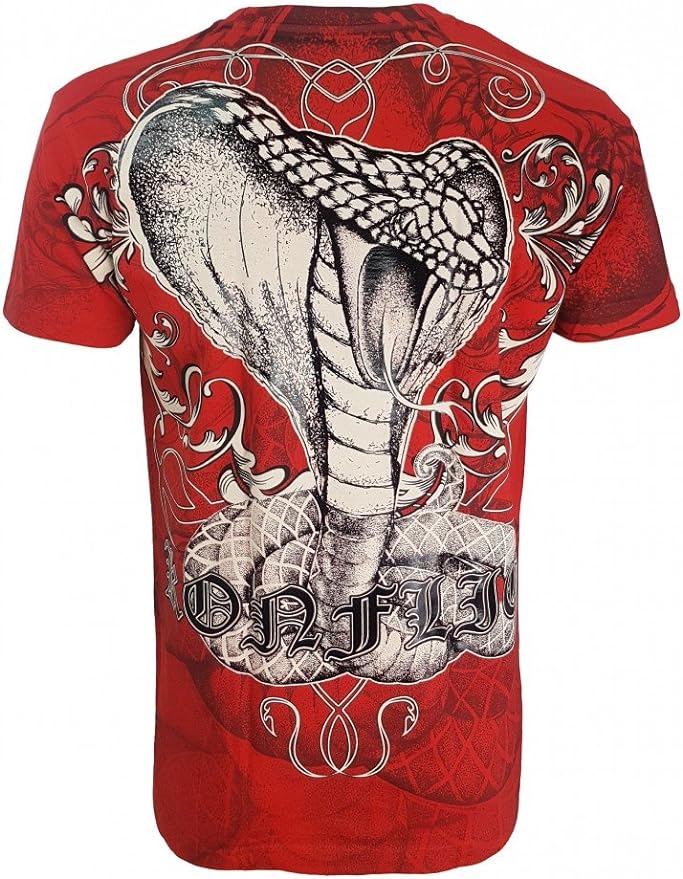 Konflic T shirt Snake With Skulls